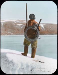 Image of Kah-ko-tchee-ah [Qarkutsiaq Etah] with Hunting Equipment